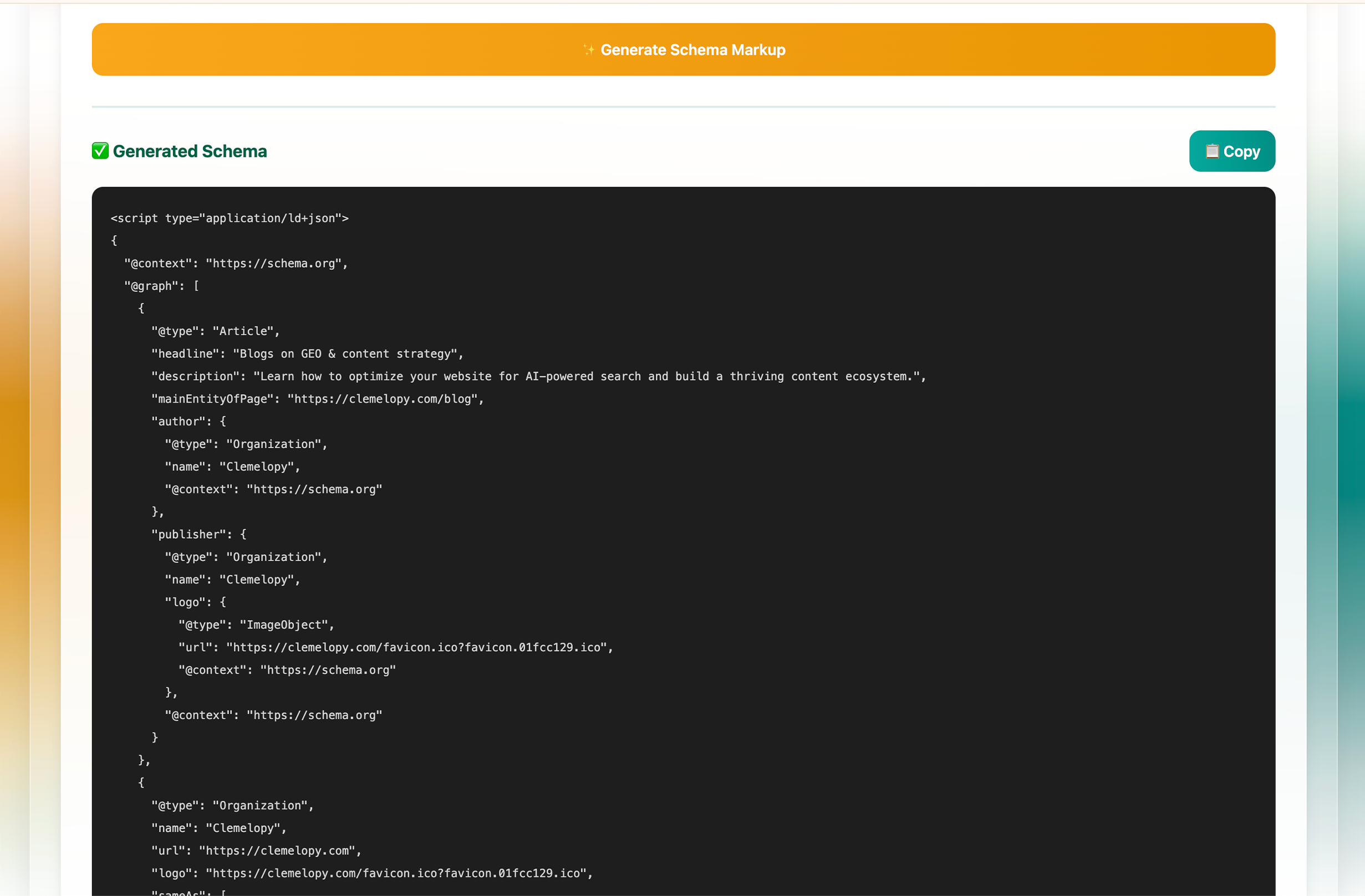 Schema Studio form fields for Article schema